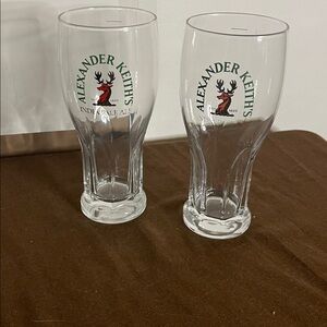 LOT of 2 ALEXANDER KEITH'S India Pale Ale Pint Beer Glasses Fluted